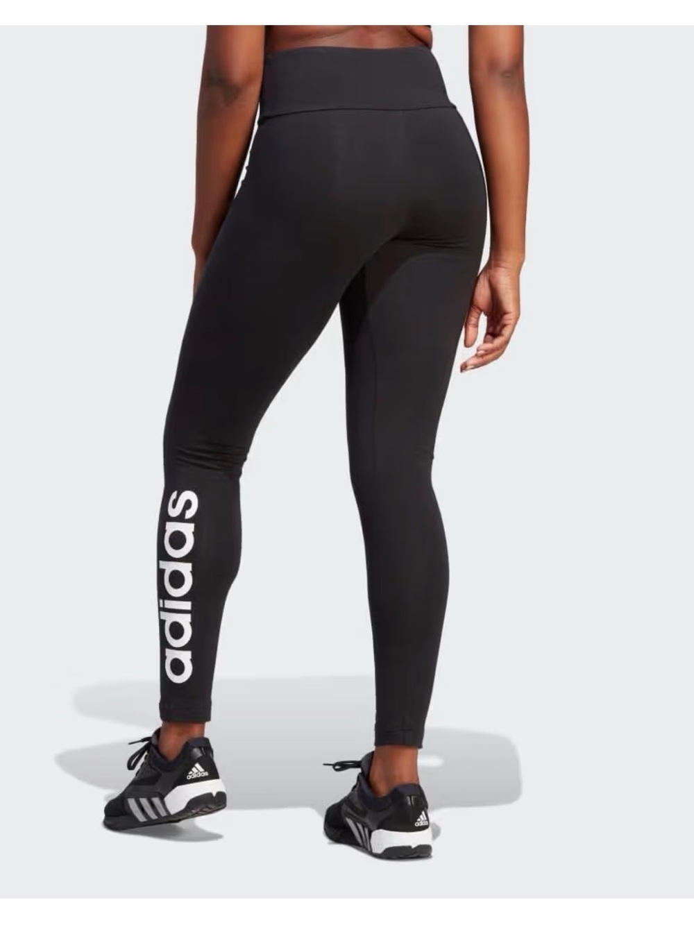 adidas Black High-Rise Logo Leggings with Climalite XXS